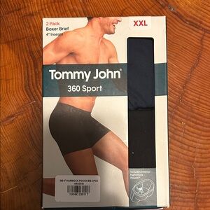 Tommy John 360 Sport Boxer Briefs - Black 2-Pack New in Box Comfy Gift